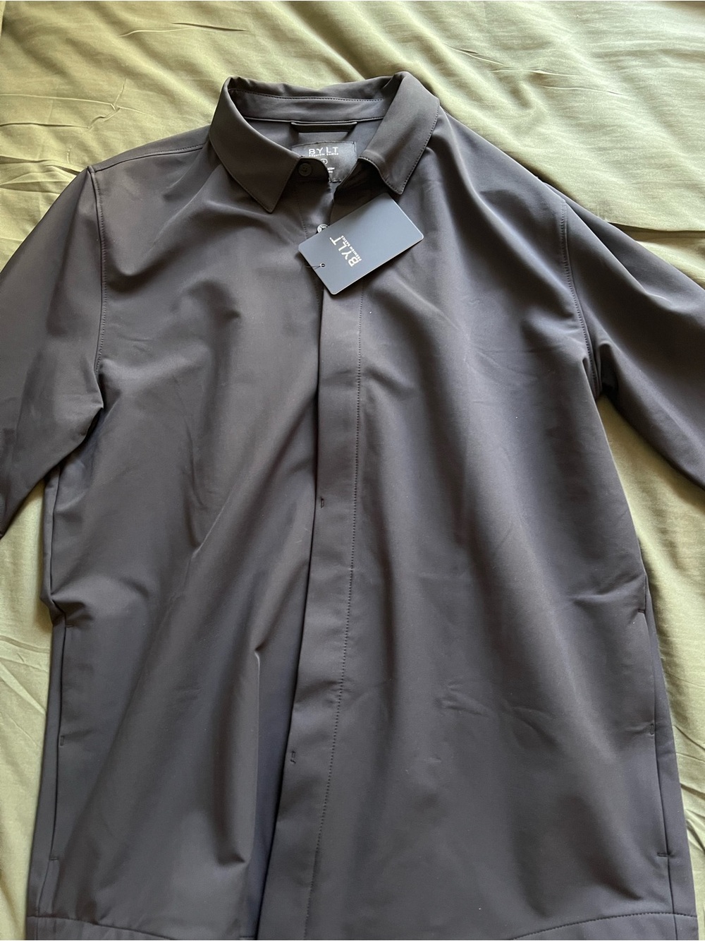 BYLT Men’s Tech Nylon Jacket. Black color. Size L. Brand new with tags